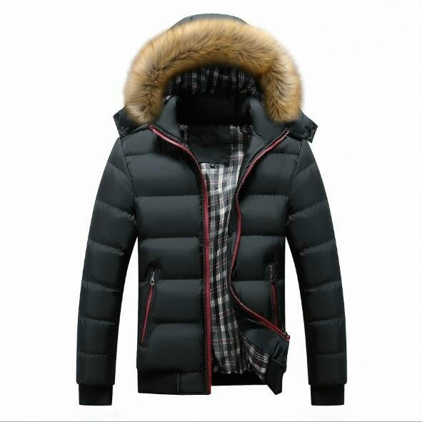 Men’s Fur Hooded Down Coat Warm Coat Winter Jacket Men’s Jackets and Coats