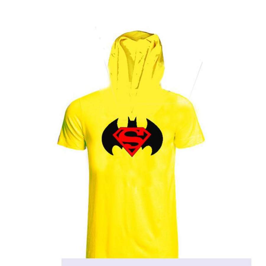 Superman Gyms Hoodie T-Shirt Cotton short Sleeve fitness Clothing Bodybuilding Sportswear Hoodie golds T shirt