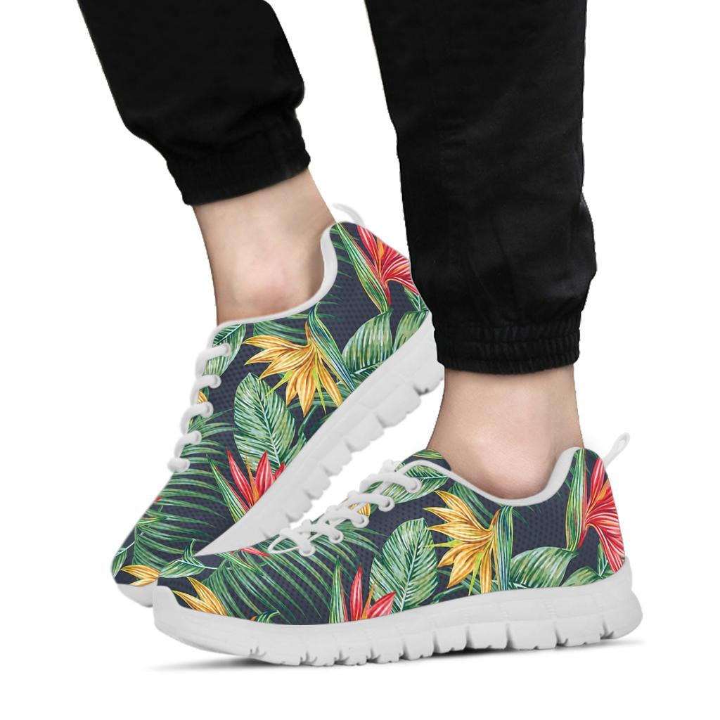 Bird Of Paradise Pattern Print Design BOP09 Sneakers White