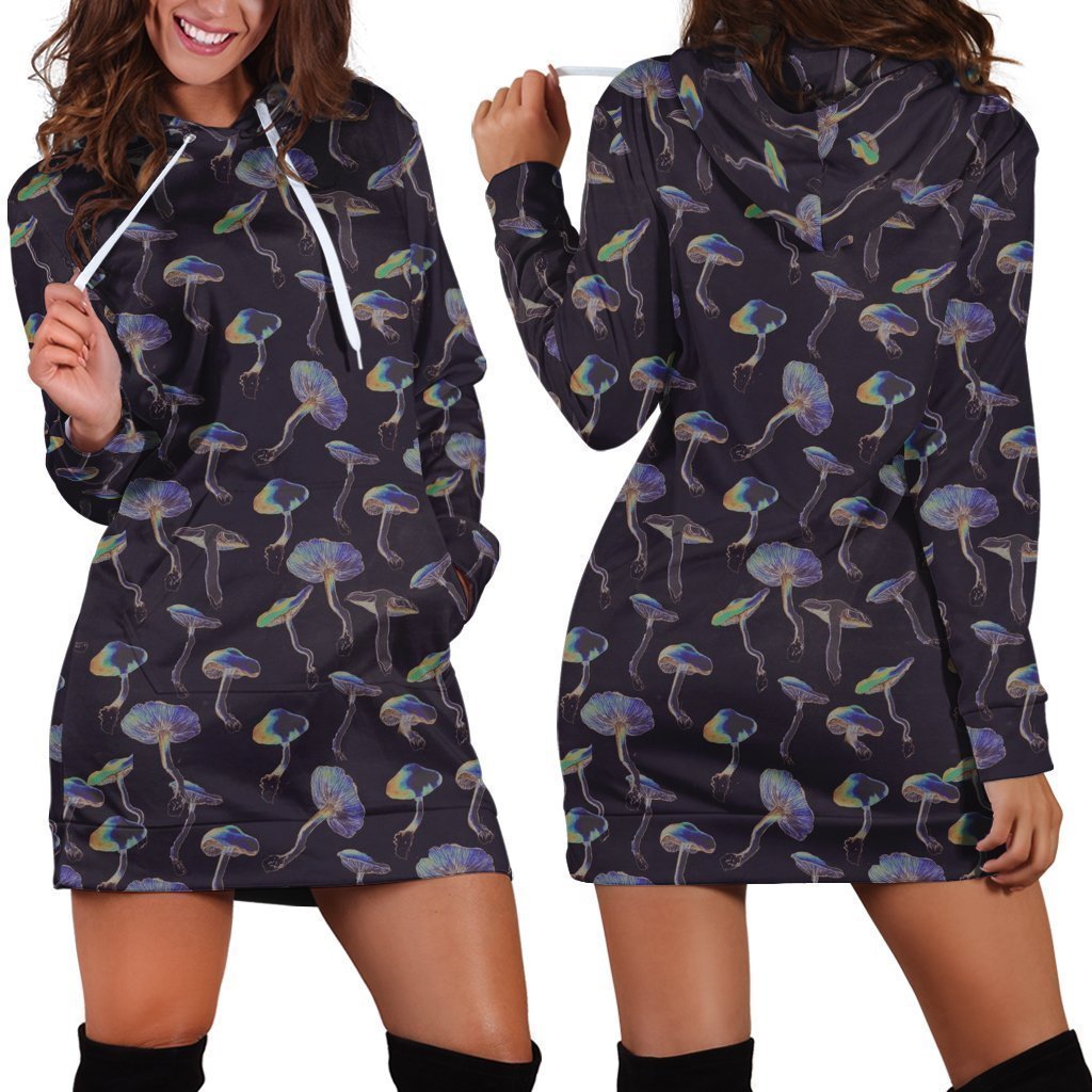 All Over Print Black Backgroud Mushroom