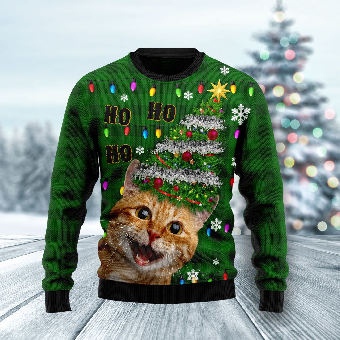 Cat Christmas Tree HT061120 Ugly Christmas Sweater