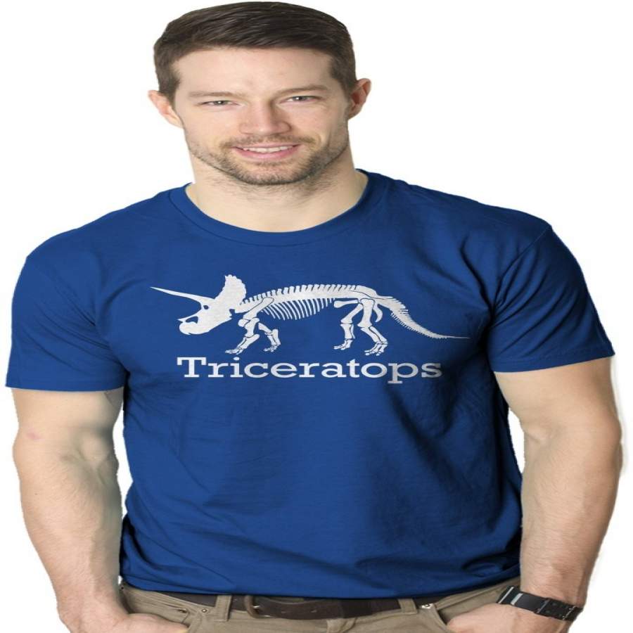 Triceratops Skeleton Fossil T-Shirt Funny Prehistoric Jurrasic Dinosaur Tee