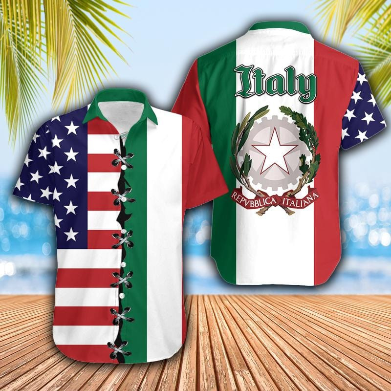 Hawaii Aloha Shirts America And Italy Ha52124