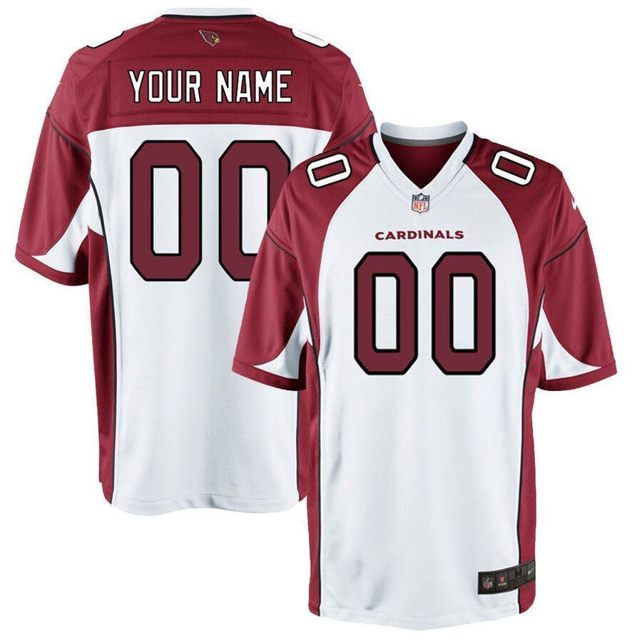 Arizona Cardinals Customized Game White 3D Jersey