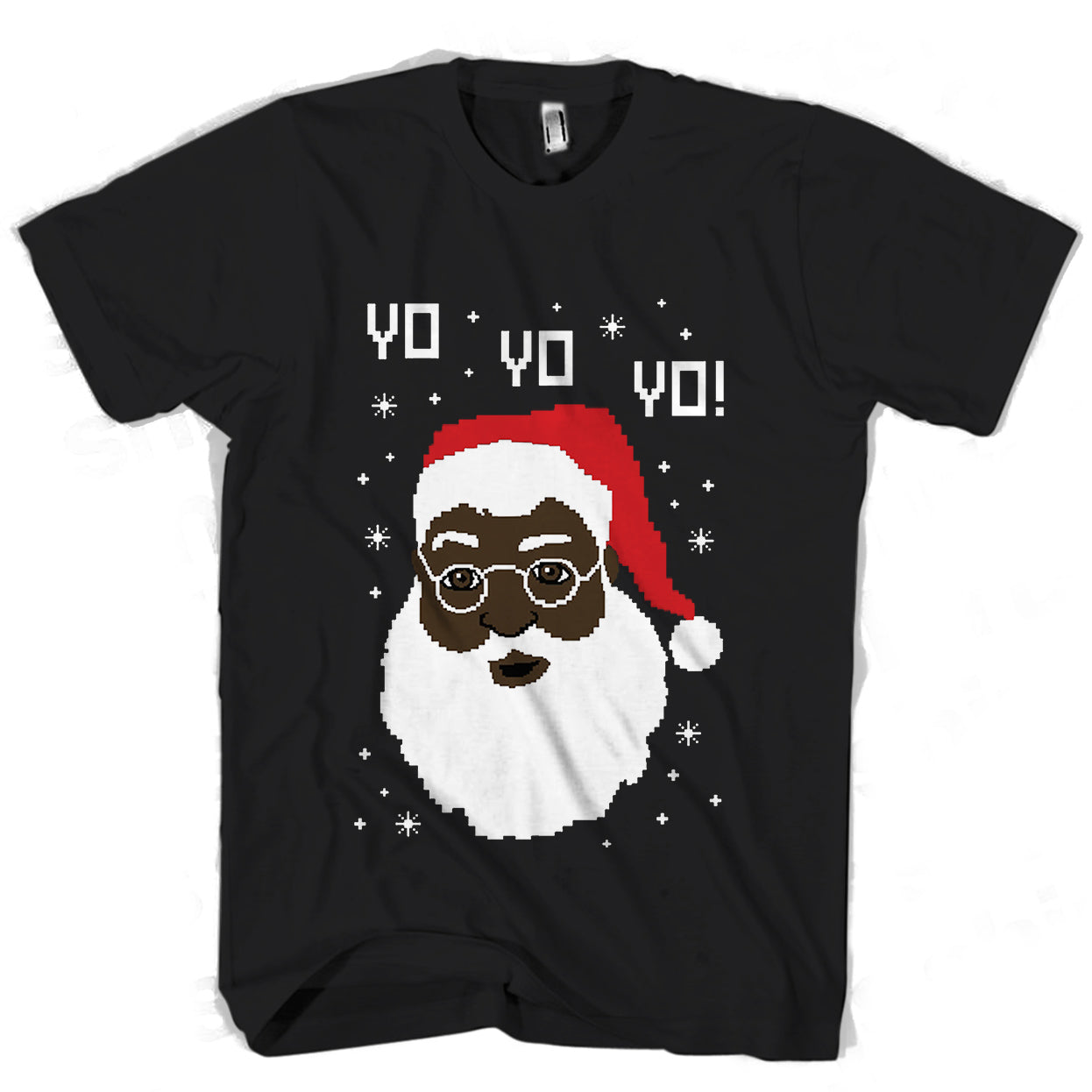 Yo Yo Yo Black Santa Ugly Christmas Man’s Tee T-Shirt