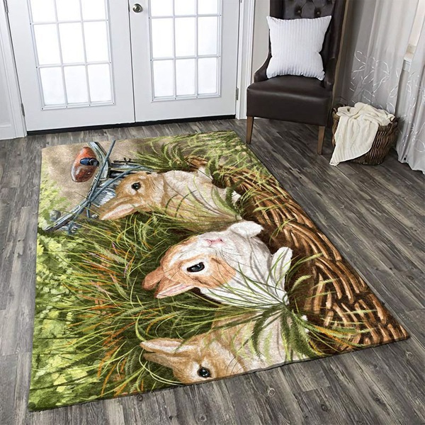 Rabbit 2 Area Rug Living Room Rug Home Decor Floor Decor VH3