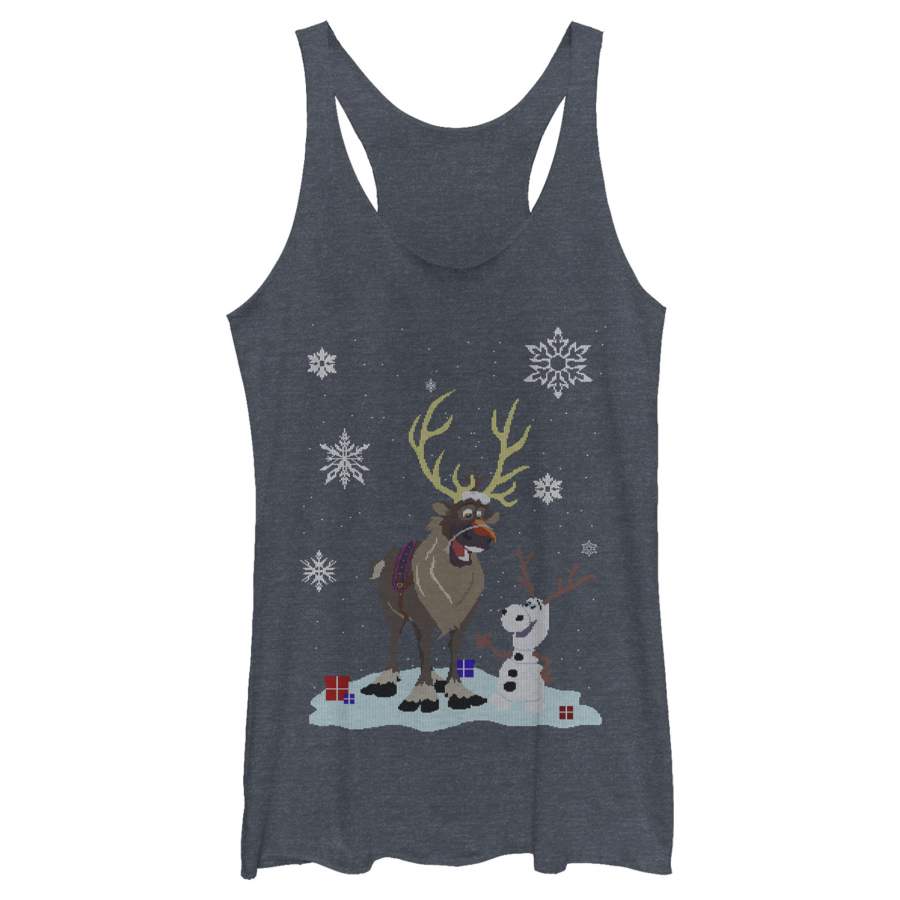 Frozen Women’s Christmas Sweater Friends  Racerback Tank