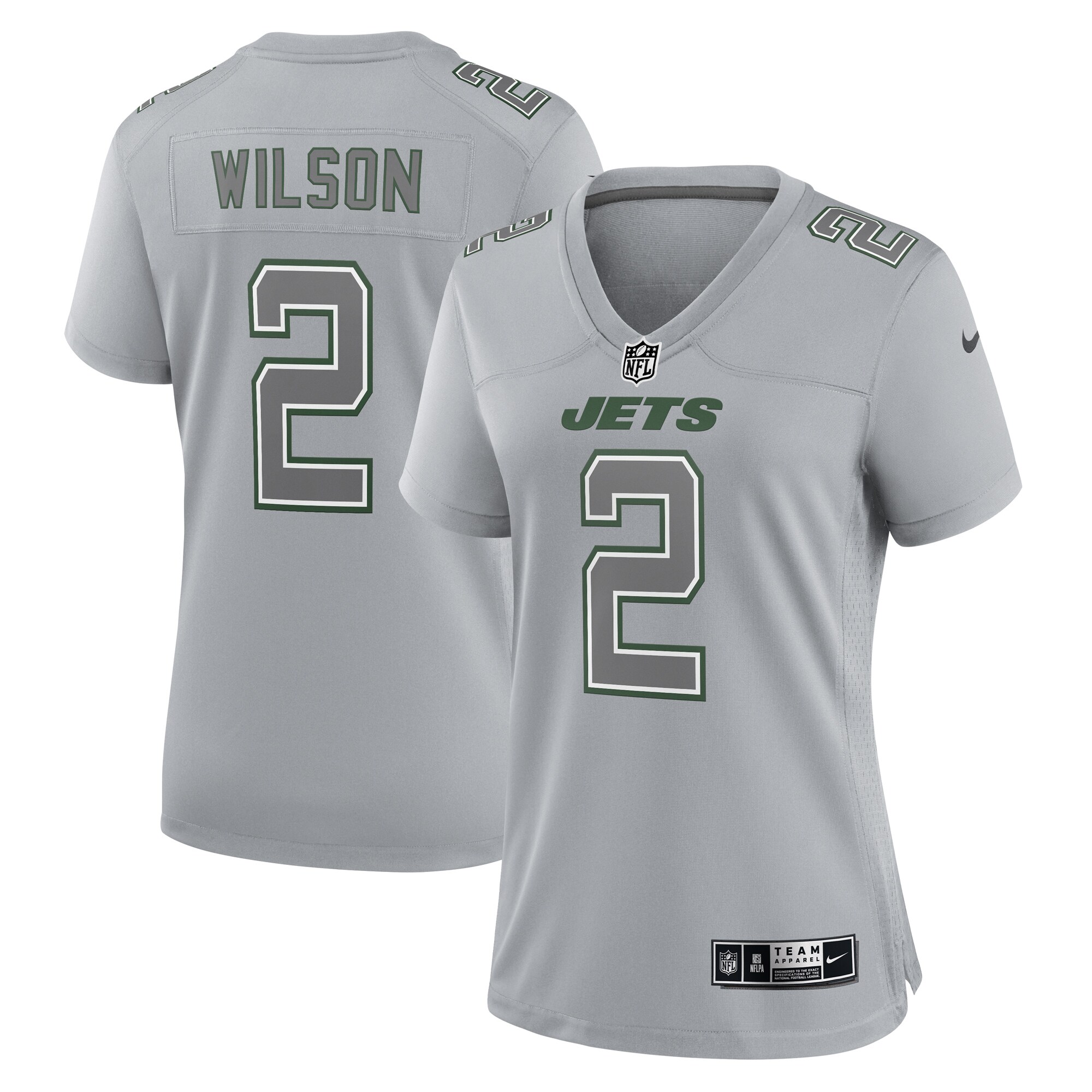 Zach Wilson New York Jets Women's Atmosphere Fashion Game Jersey – Gray