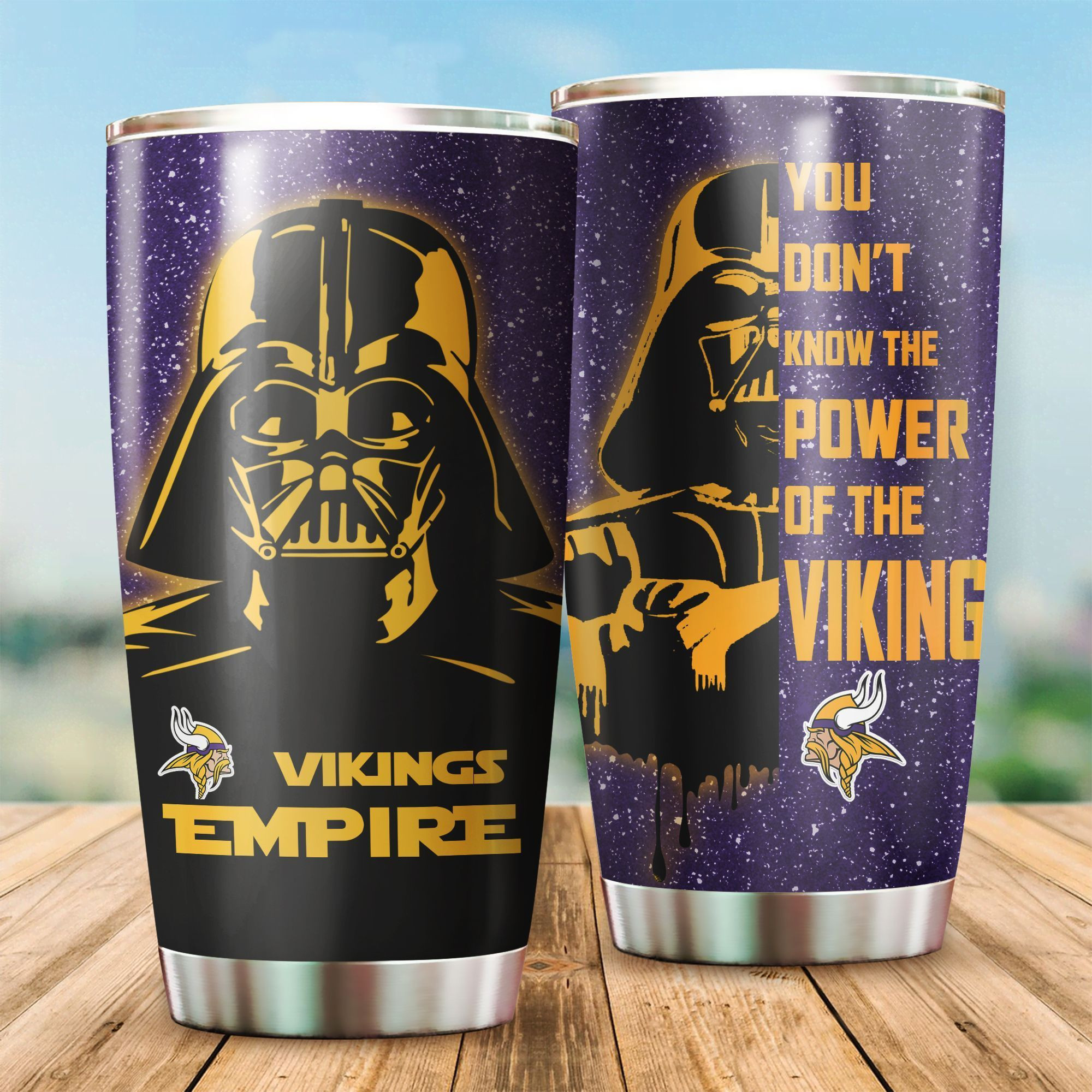 Minnesota Vikings Stars Wars All Over Print 3D Tumbler