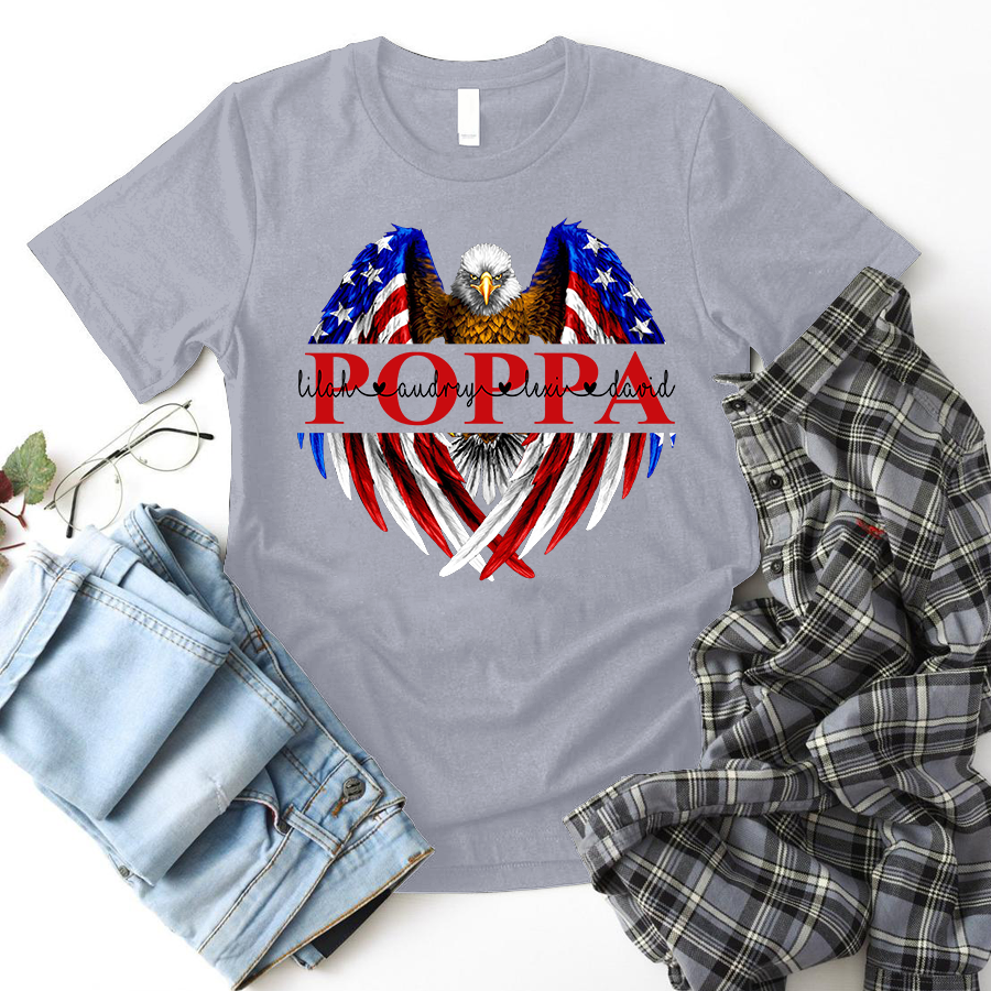 Poppa – Eagle, Family Customize Personalized T-Shirt, Hoodie Adult, Kid, Unisex