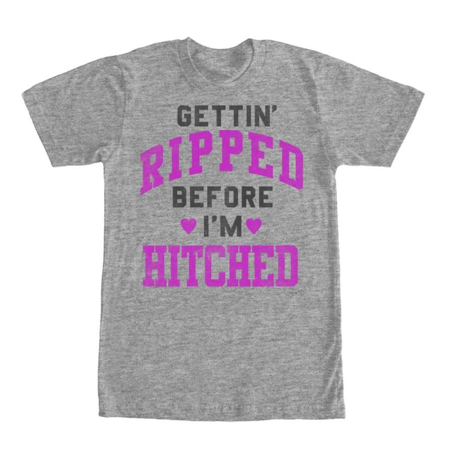 CHIN UP Women’s Gettin Ripped Before I’m Hitched  Boyfriend Tee Athletic Heather