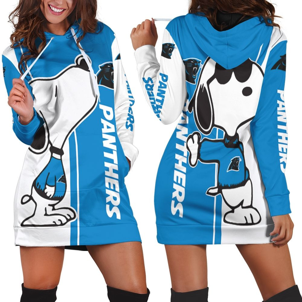 Carolina Panthers Snoopy Lover 3D Printed Hoodie Dress