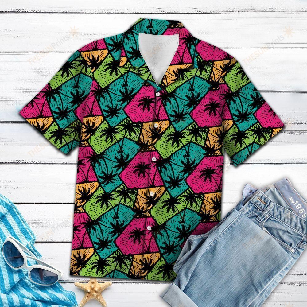 Coconut Palm Colorful Hawaiian Shirt Ha22220