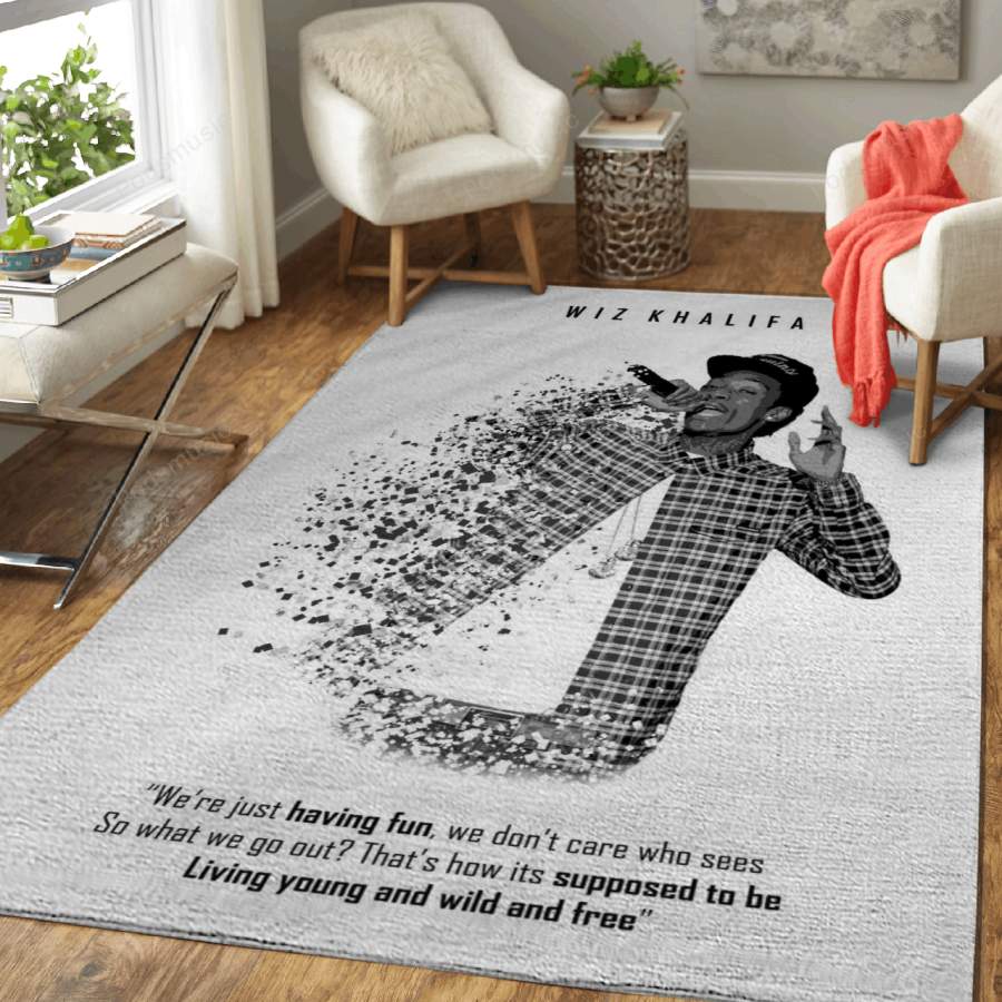 Wiz Khalifa – Music And Sport Legends Art For Fans Area Rug Living Room Carpet Floor Decor