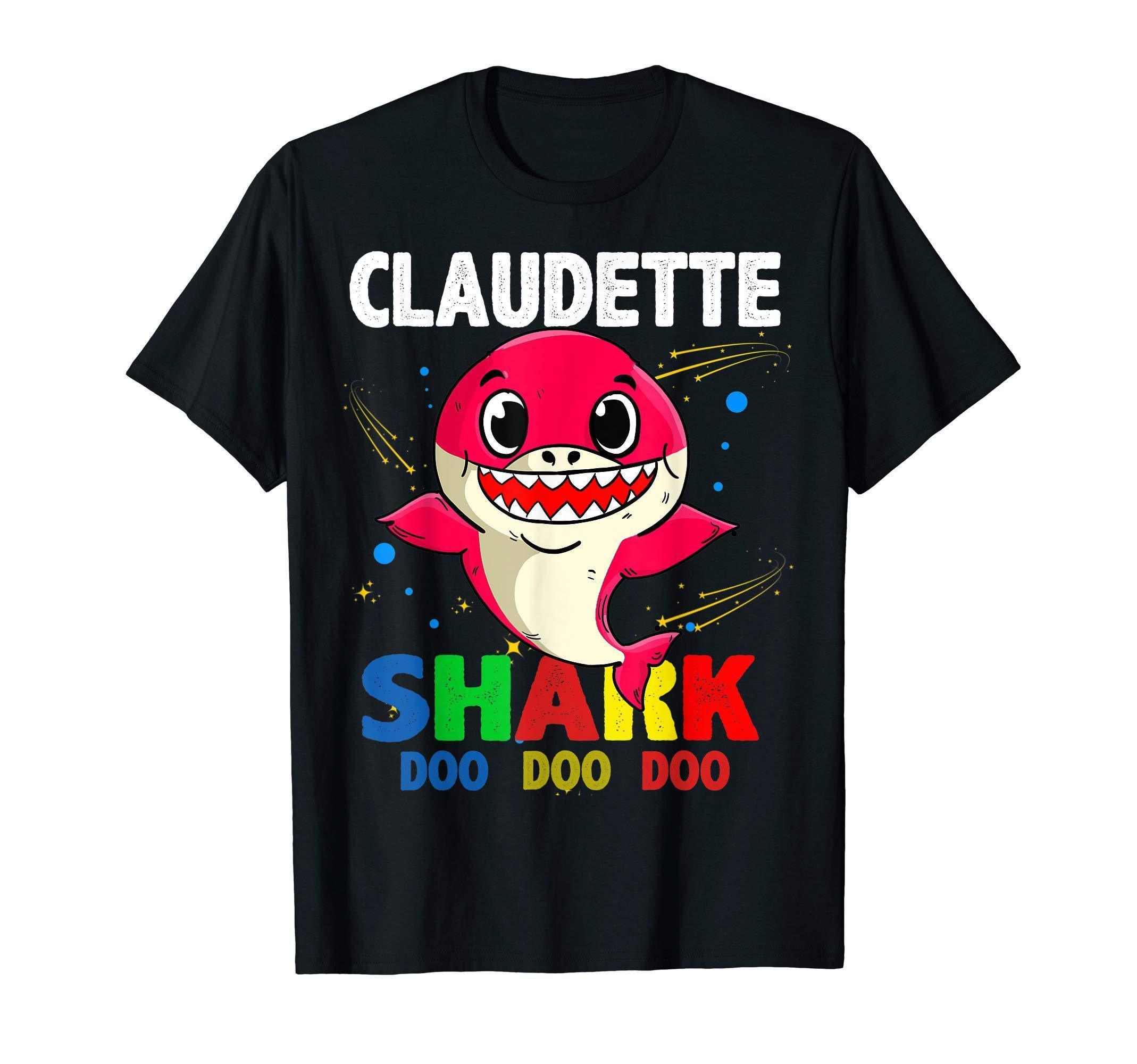 Custom Name Claudette Shark Doo Doo Doo Shark Funny T Shirt