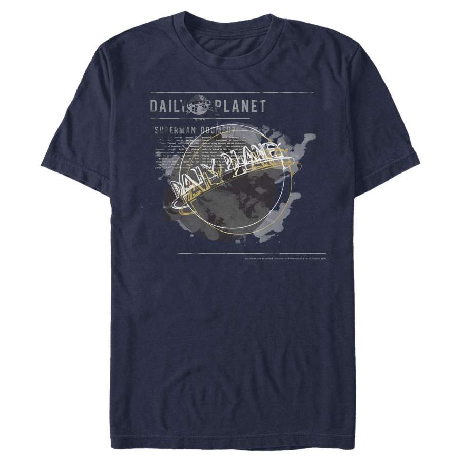 Superman Men’s Daily Planet Blur Logo  T Shirt