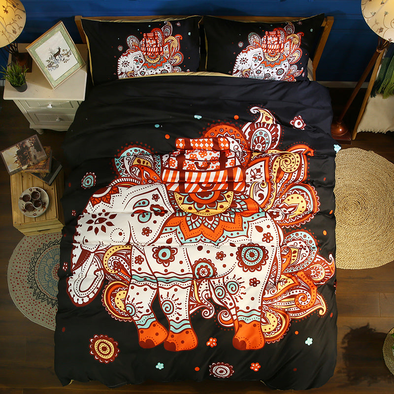 3D Bohemian Elephant Quilt Cover Set Bedding Set Pillowcases 13