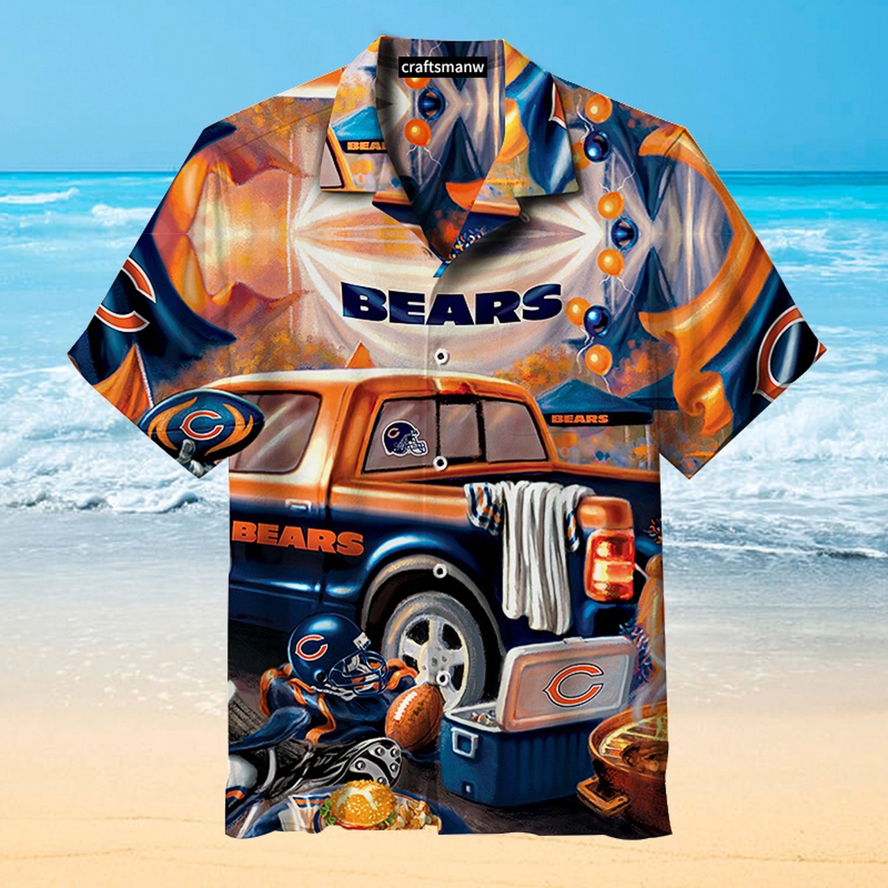 Chicago Bears Hawaiian Shirt Short Sleeve Men