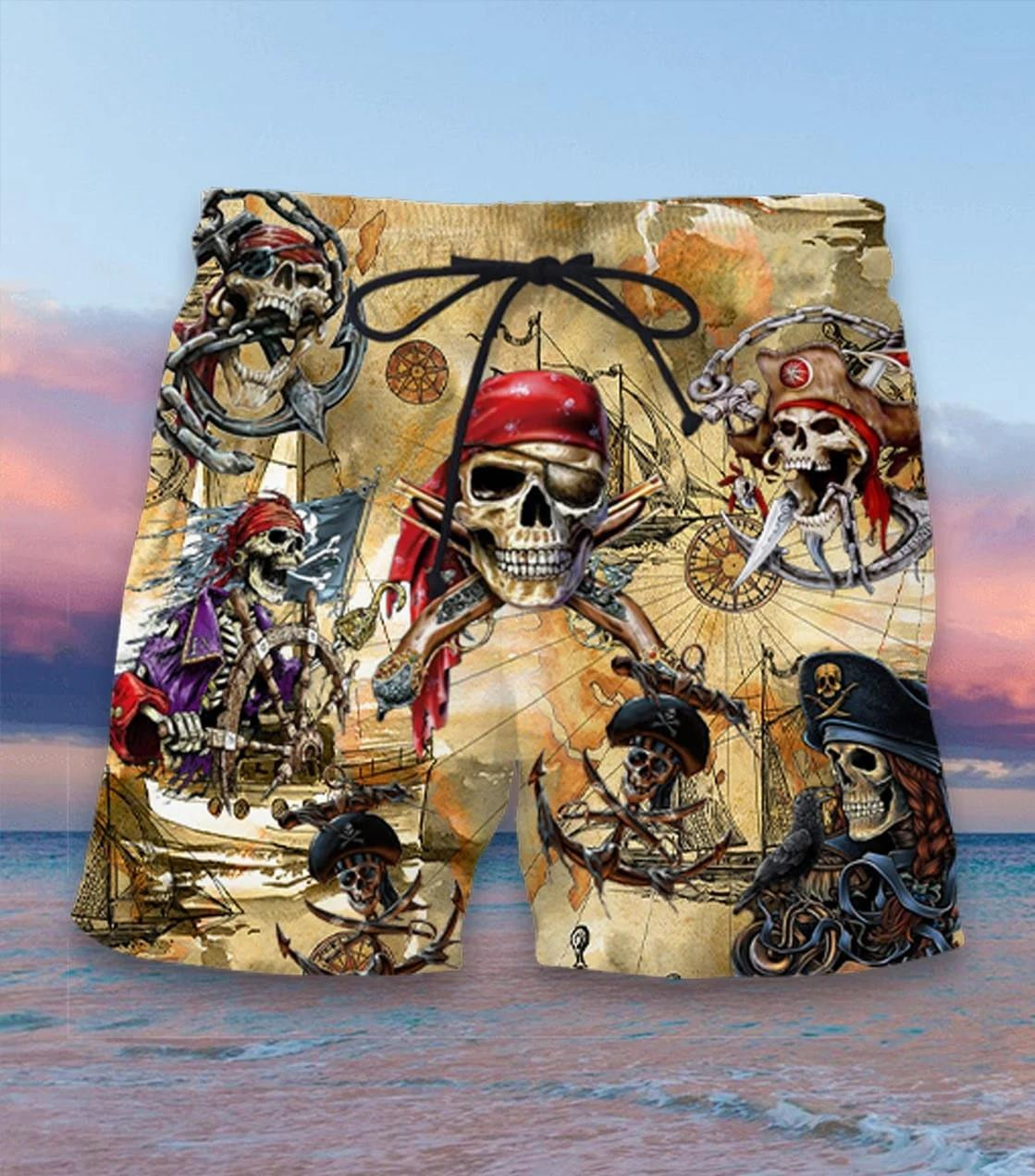 Pirate Skull Hawaii Shorts Maria Ha108135