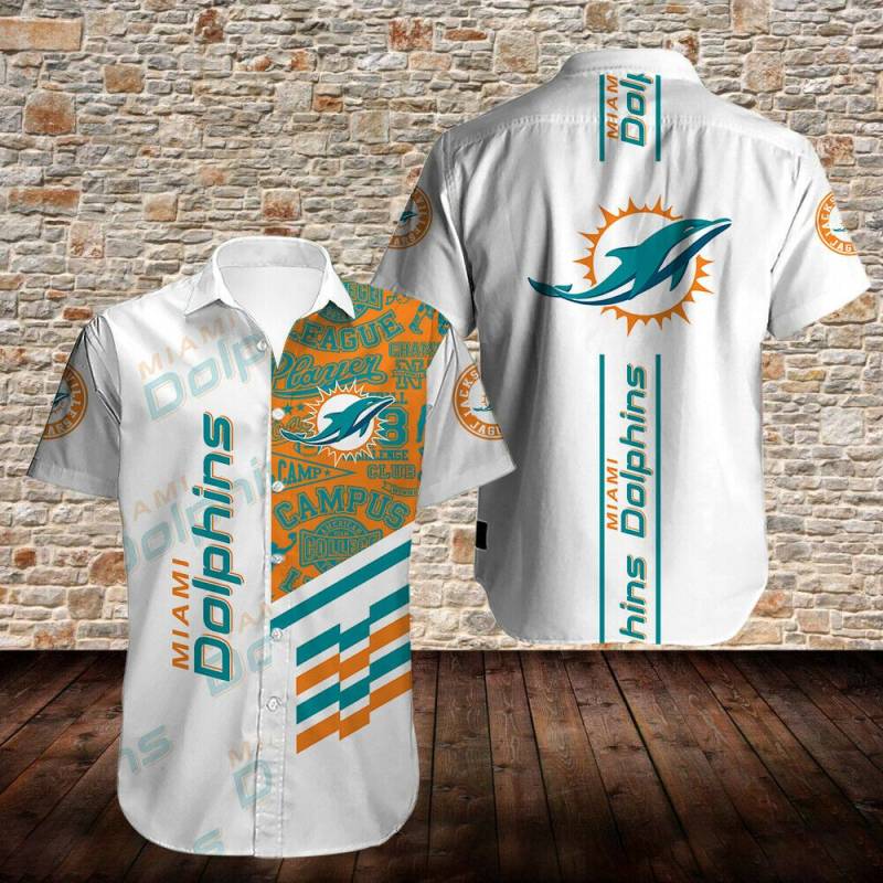 Miami Dolphins Football Button-up T-Shirt