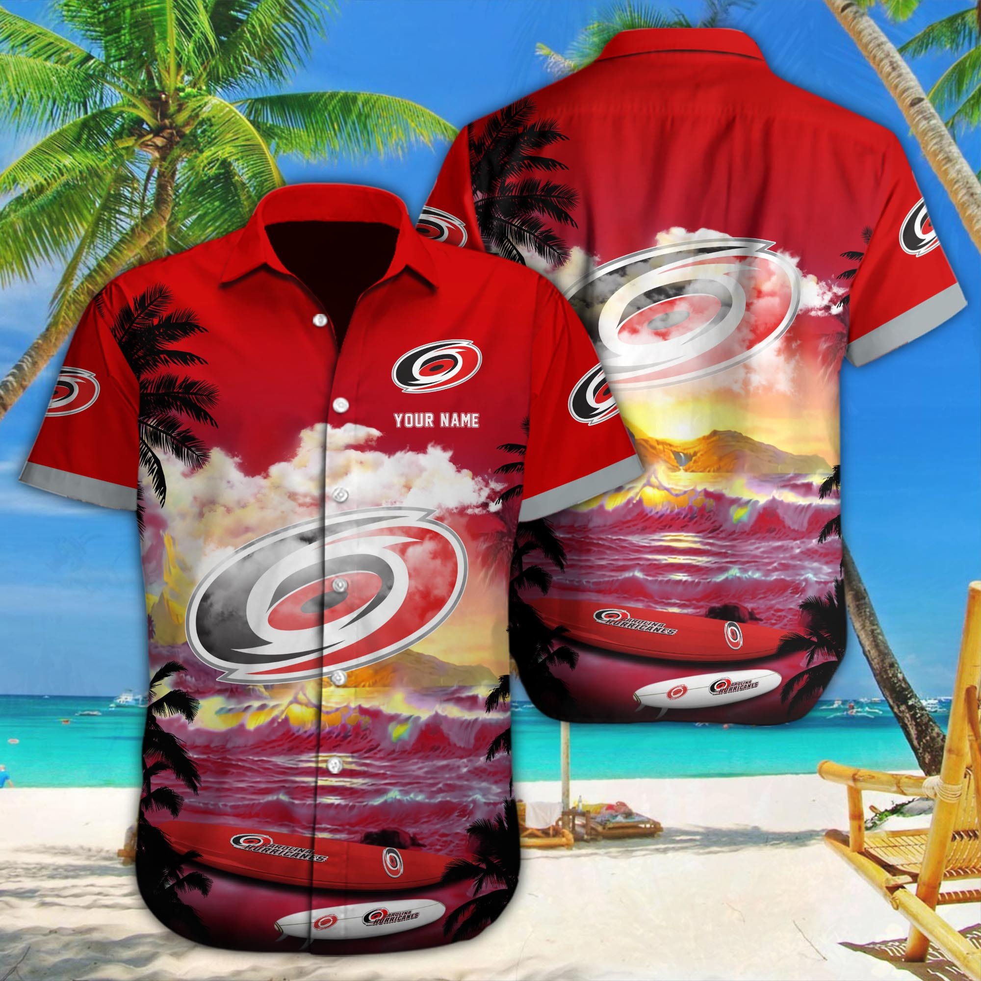 Carolina Hurricanes Custom Name Hawaiian Shirt M-38981-34350