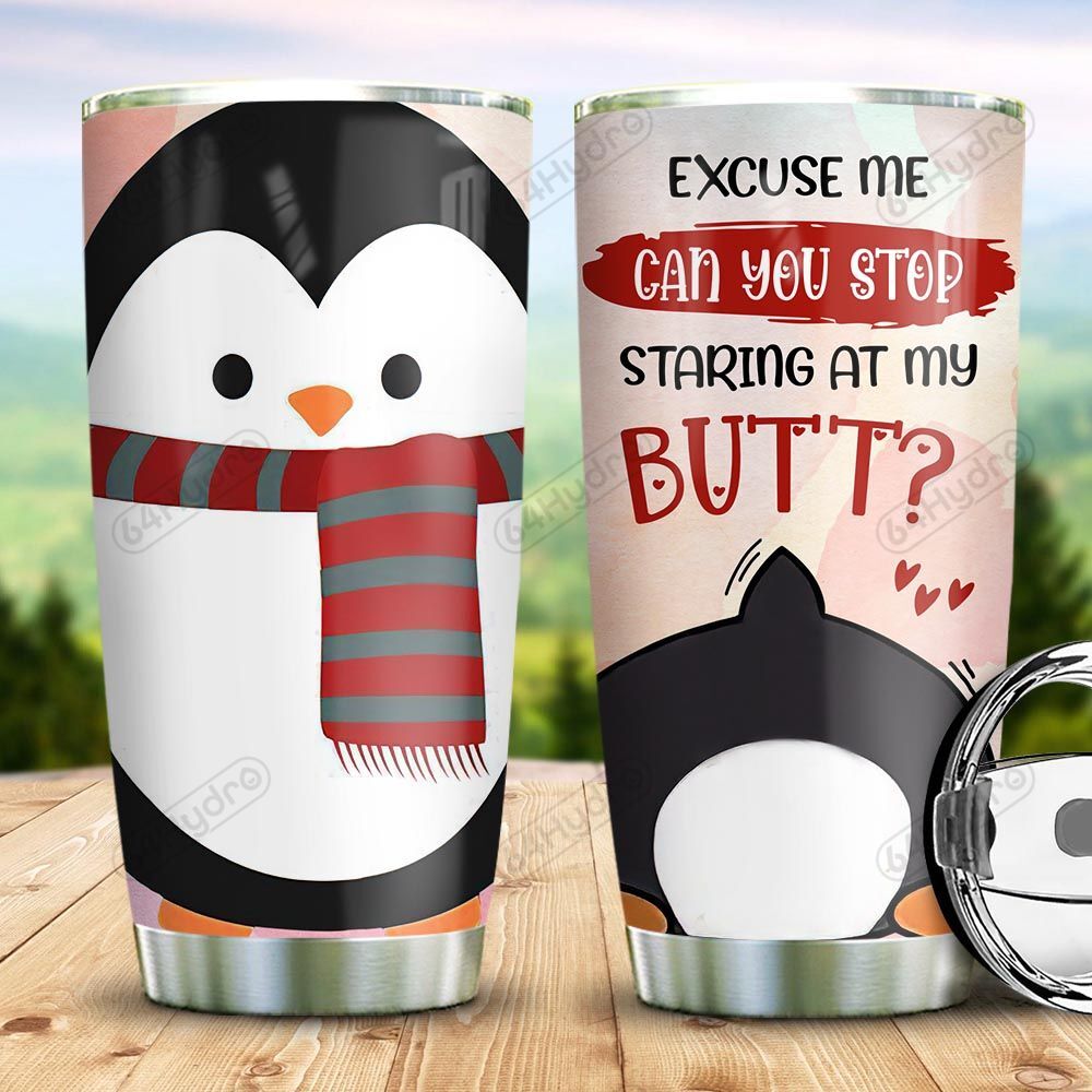 Pink Penguin Butt Pyz0311004  Stainless Steel Tumbler Travel Customize Name, Text, Number, Image