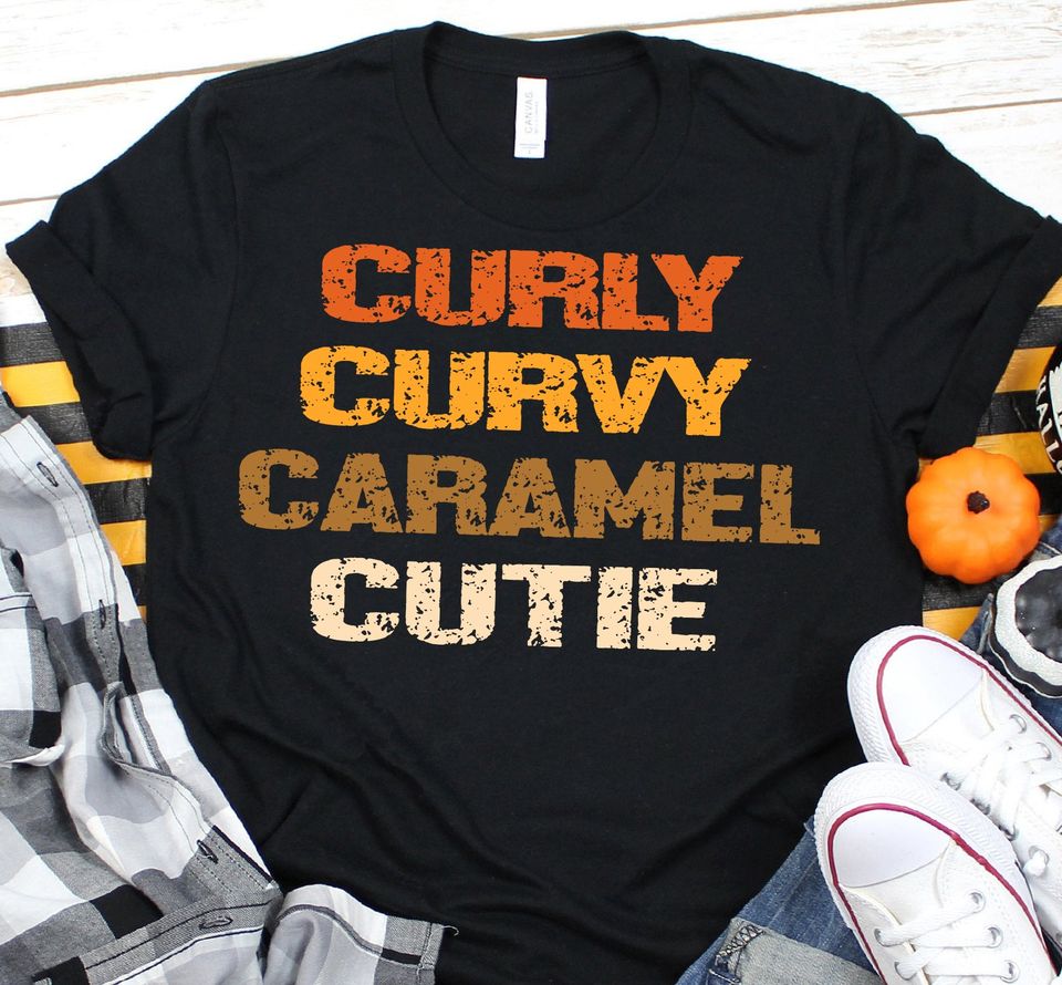 Curly Curvy Caramel Cutie Gift Ideas Standard/Premium T-Shirt