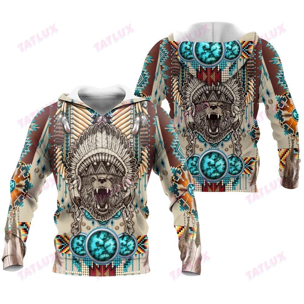 Native Wild Animal Bear 3D All Over Printed Shirt, Sweatshirt, Hoodie, Bomber Jacket Size S – 5Xl