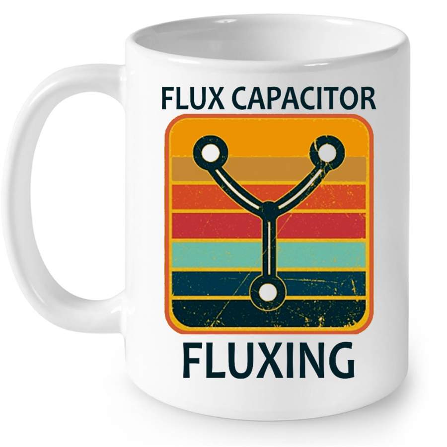 Flux Capacitor Fluxing, Classic Vintage W – Full-Wrap Coffee White Mug