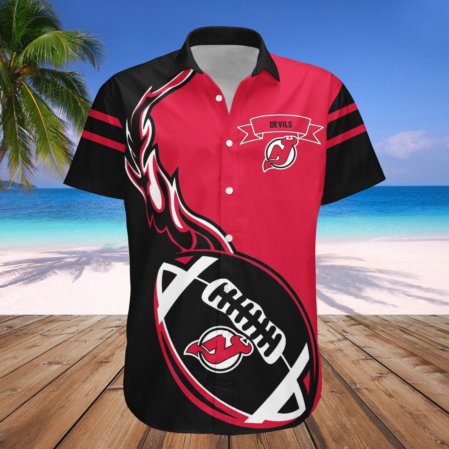 New Jersey Devils Hawaii Shirt Flame Ball – Nhl