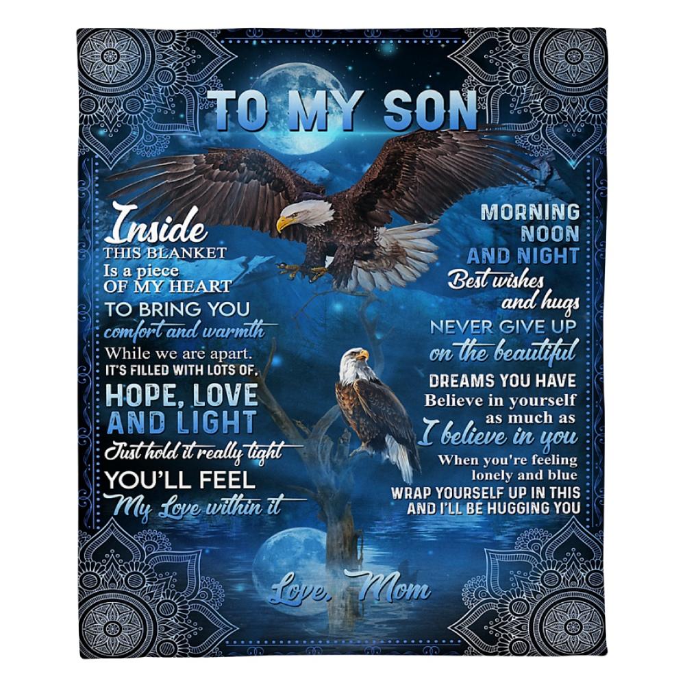 To My Son Flying Eagle Fleece Blanket Family Gift Home Decor Bedding Couch Sofa Soft And Comfy Cozy Fleece Blanket Family Gift Home Decor Bedding Couch Sofa Soft And Comfy Cozy