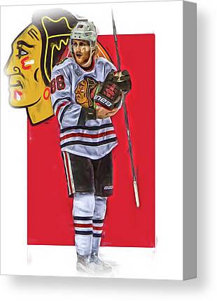 Patrick Kane Chicago Blackhawks Oil Art Series 4 Joe Hamilton Canvas Print