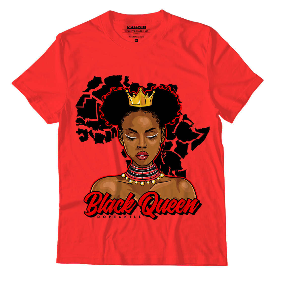 Jordan 9 Chile Red Dopeskill Chile Red T-Shirt Black Queen Graphic