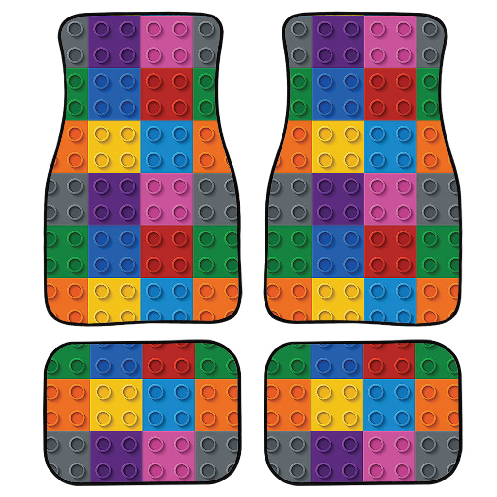 Building Blocks Toy Pattern Print Front And Back Car Floor Mats, Front Car Mat