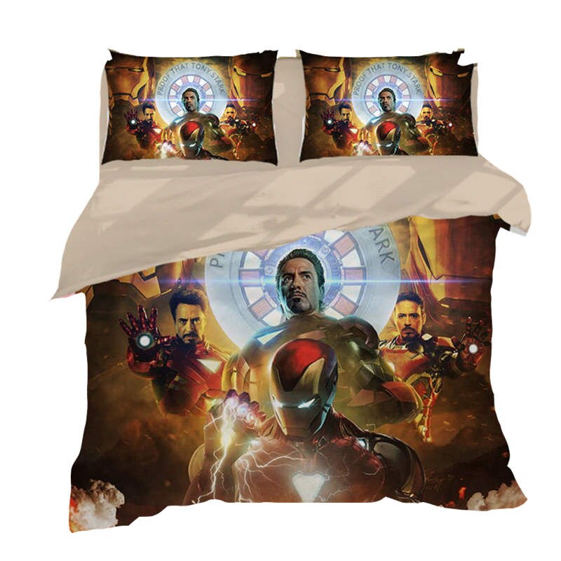 3D Hero Iron Man Bed Sheets King Size Bedding Set For Kids  Duvet Covers Coverlets Twin Children’S Bedroom Decoration 3 Pc