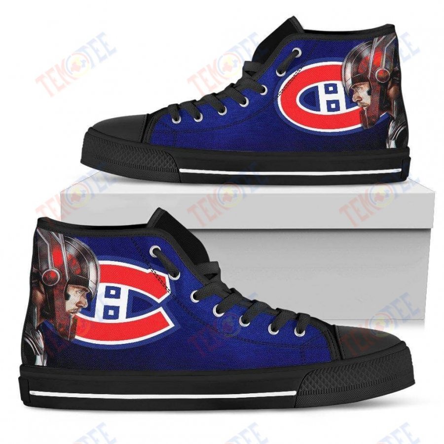 Mens Womens Montreal Canadiens High Top Shoes Thor Head Beside Shoes TMT596