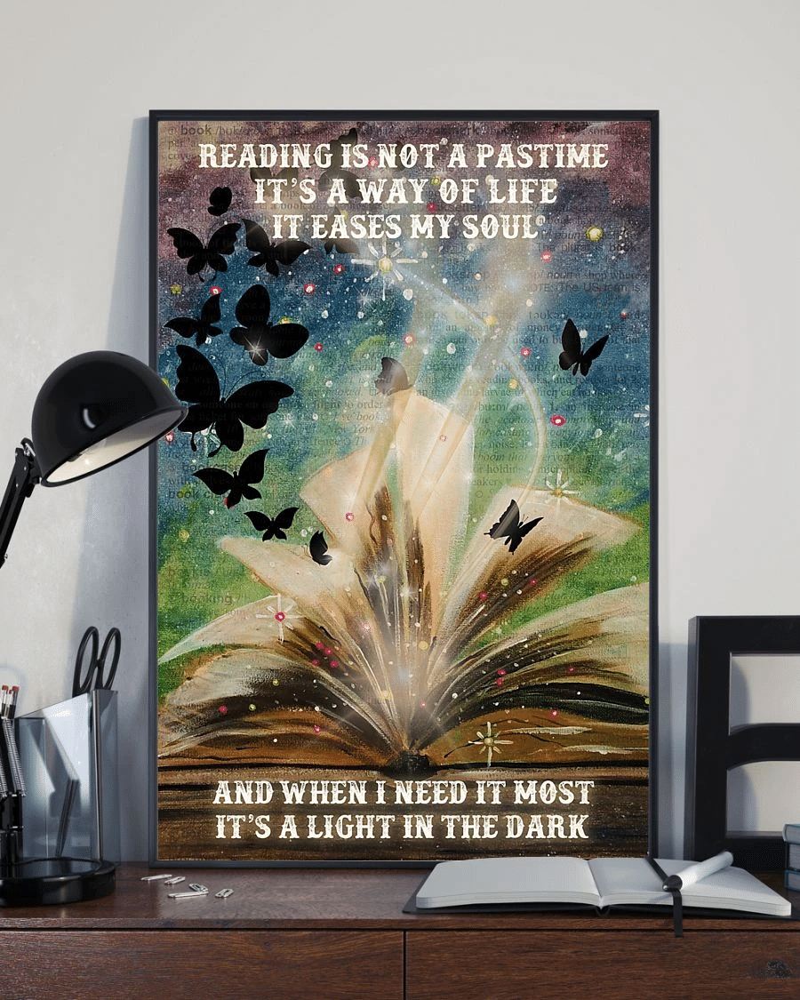 Book Butterfly Poster Canvas – Reading Is Not A Pastime Its A Way Of Life Vintage Home Decor Wall Art Evg81402