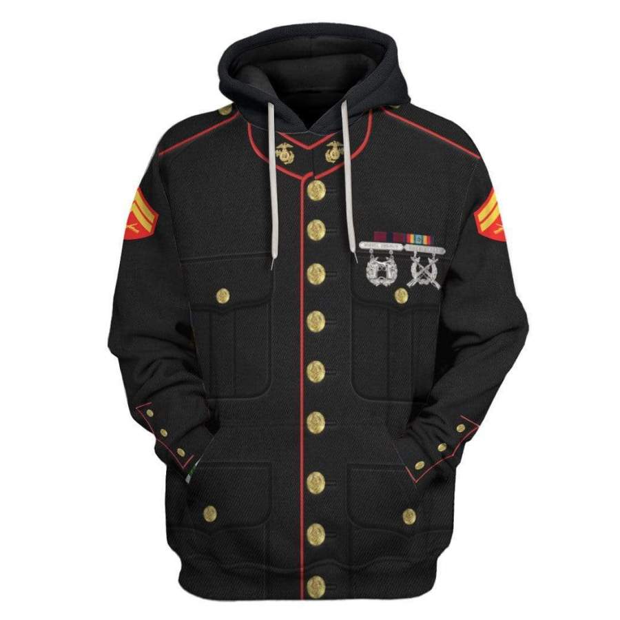 Gearhuman 3D USMC Enlisted Dress Custom Hoodie Apparel