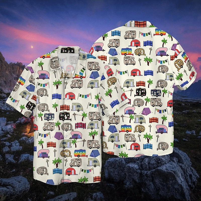 Camping Hawaii Gift For Men And Women Graphic Print Short Sleeve Hawaii Casual Shirt Ha18351