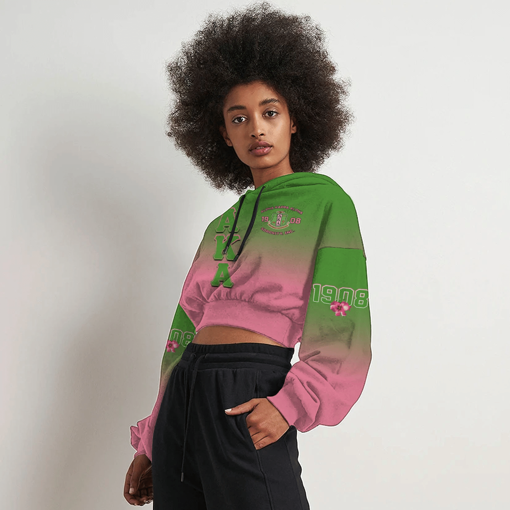 Africa Zone Hoodie – Alpha Kappa Alpha Gradient Croptop Hoodie A31