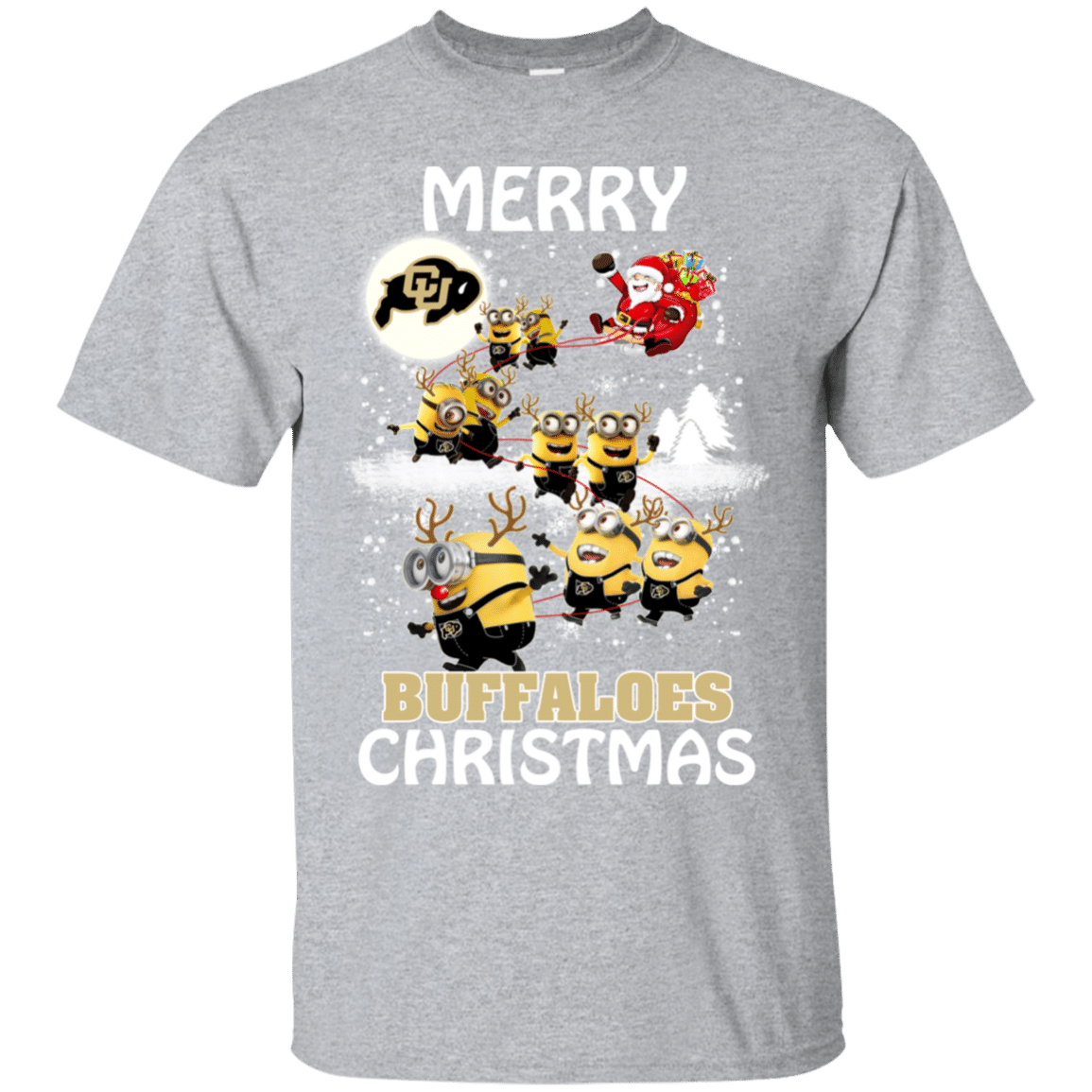 Check out this awesome Colorado Buffaloes Ugly Christmas Sweaters Minions Santa Claus Merry Christmas Ultra Cotton T-Shirt