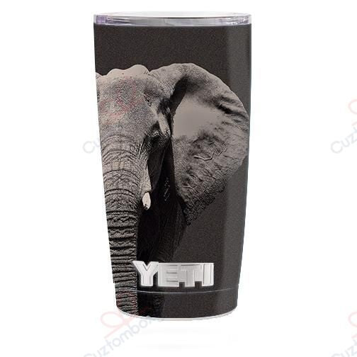 Personalized Close Up Of The Elephant Stainless Steel Tumbler Travel Customize Name, Text, Number, Image