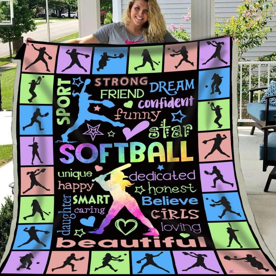 Blanket Giving Softball Lovers Strong Dream Friend And Confident