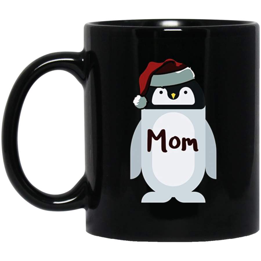 Mom Family Christmas Penguin Pajama Mug 11 oz 15 oz Black Mug