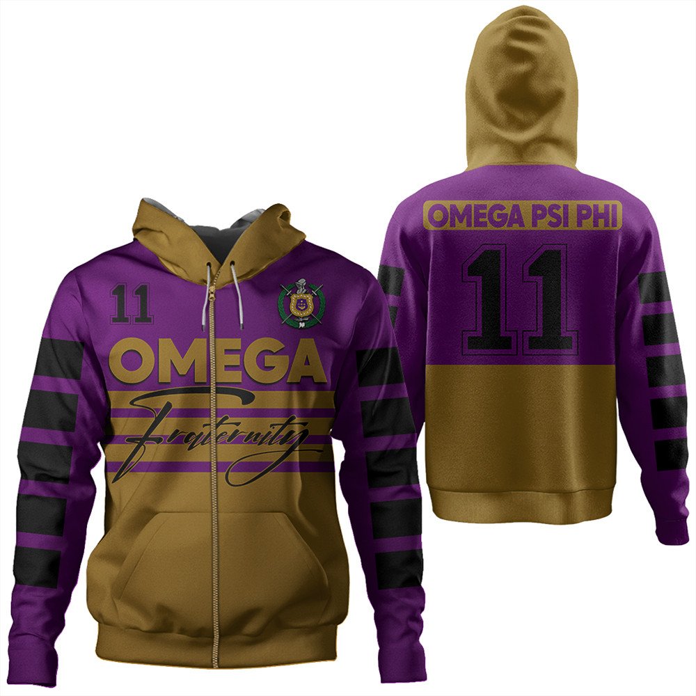 Fraternity Hoodie – Omega Psi Phi Sporty Premium Zip Hoodie