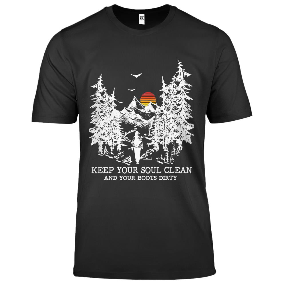 Keep Your Soul Clean Boots Dirty Camping Gift Premium T Shirts