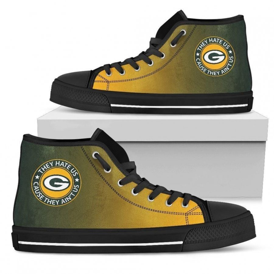 Cool They Hate Us Cause They Ain't Us Green Bay Packers High Top Shoes