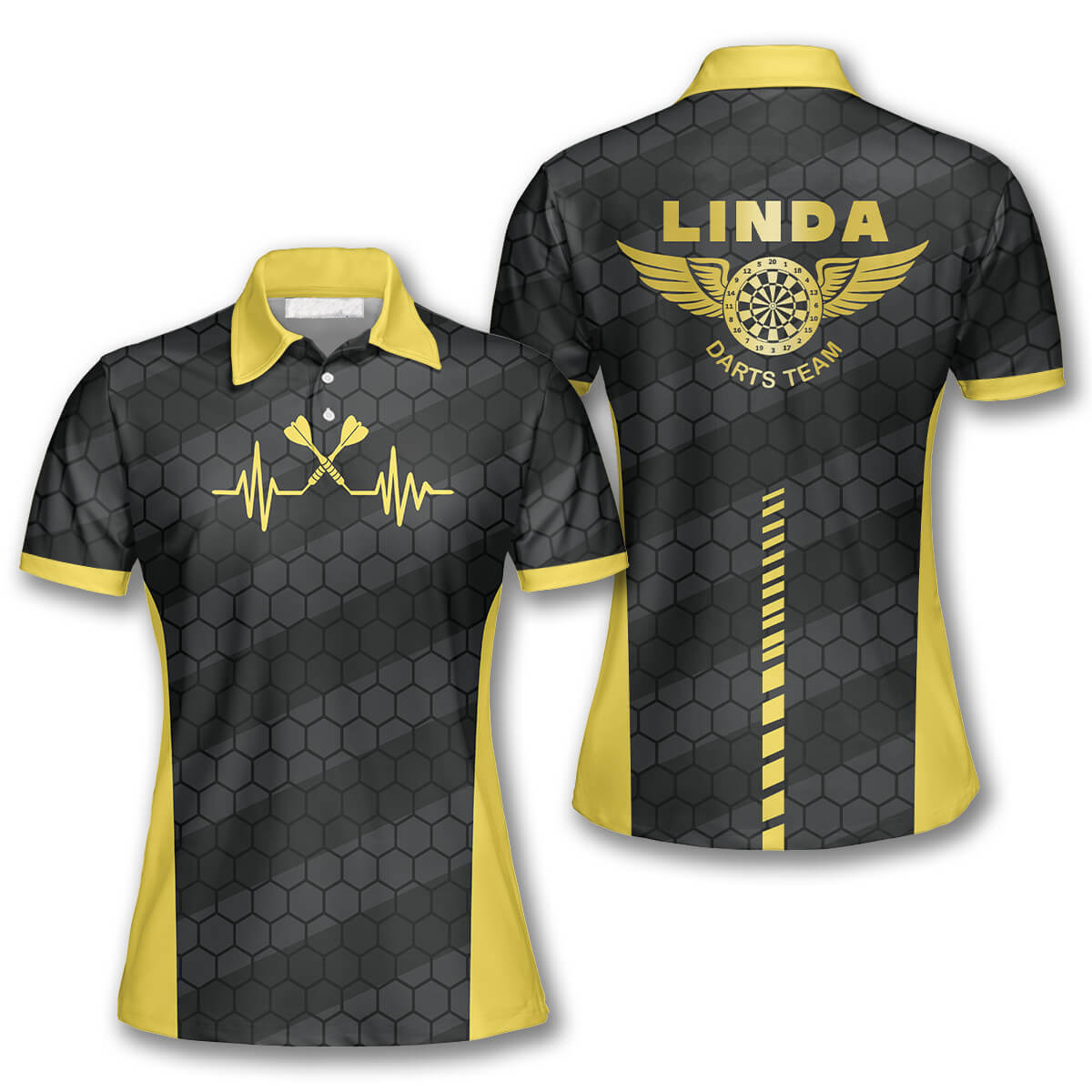 Darts Heartbeat Honeycomb Pattern Custom Darts Shirts For Women