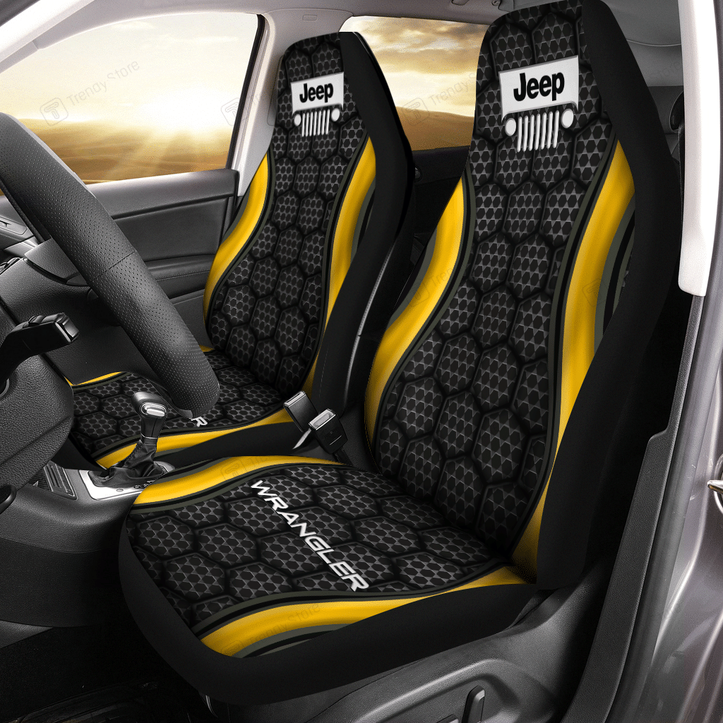 Jeep Wrangler Car Seat Cover (Set Of 2) Ver 12 (Yellow)