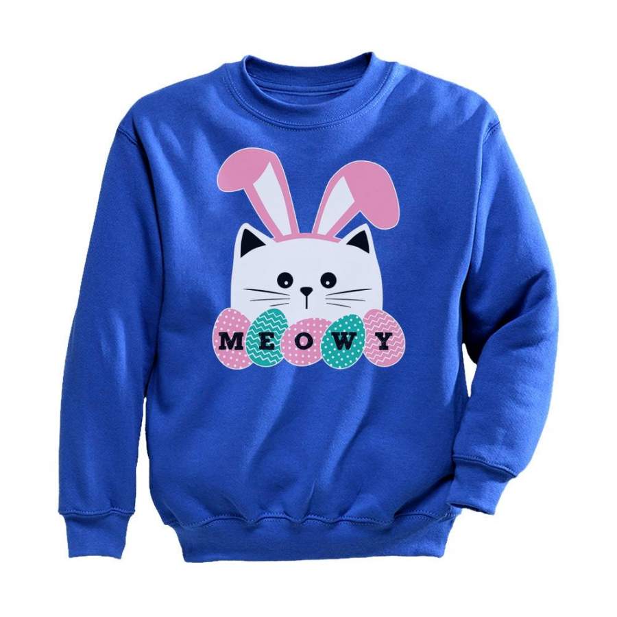 Meowy Easter Cat With Bunny Ears Toddler/Kids Sweatshirt